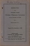 Minutes of the Thirteenth Annual Christian Missionary Convention of the Churches of Christ
